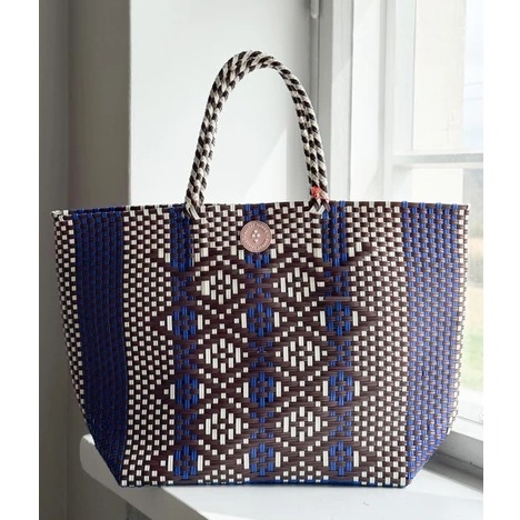 Woven Tote Bag Blue