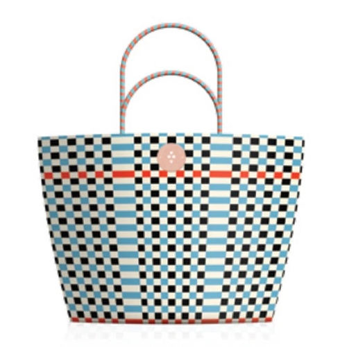 Woven Tote Bag Light Blue