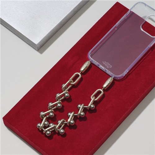 Pierced cable chain wristlet/ gold rhodium