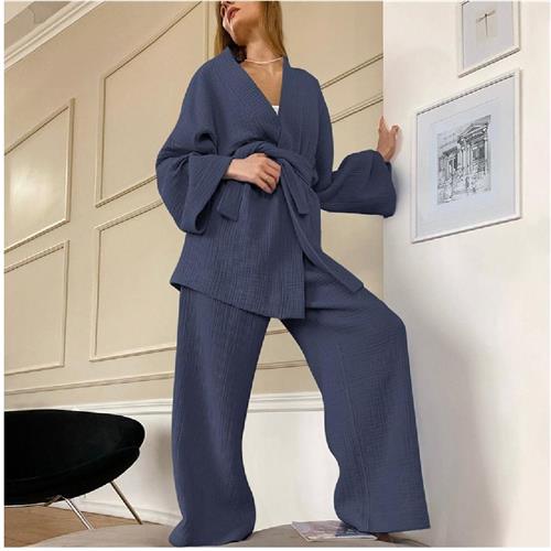 Waffle Lounge Wear / Blue / Small