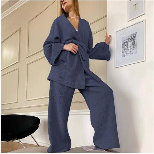 Waffle Lounge Wear / Blue / Medium