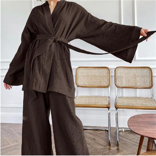 Waffle Lounge Wear / Dark Brown / Medium