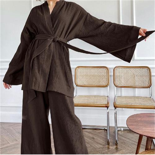 Waffle Lounge Wear / Dark Brown / Xlarge