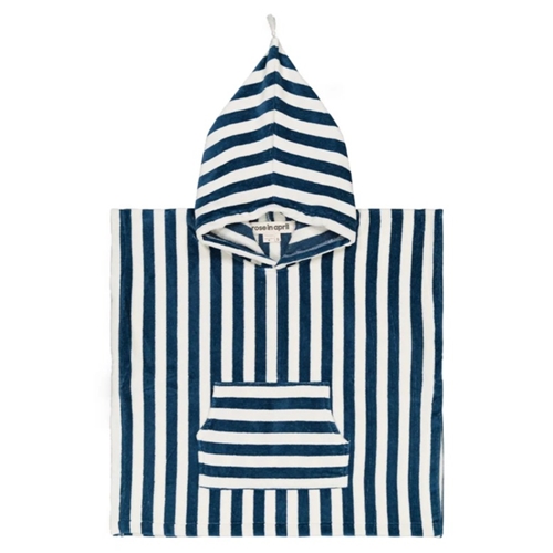 Bath Poncho Suzon in Terry / Blue Midnight & White / 1-3