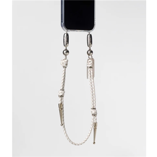 Leather Bolo Wristlet / White