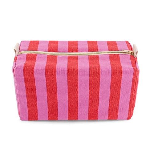 Toilet Bag Vic / Print stripes Light pink