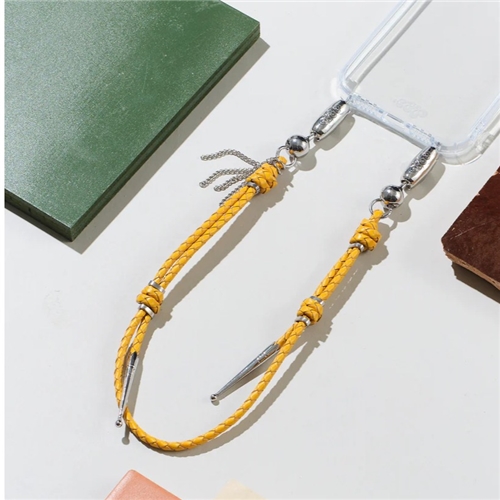 Leather Bolo Wristlet / Saffron Yellow