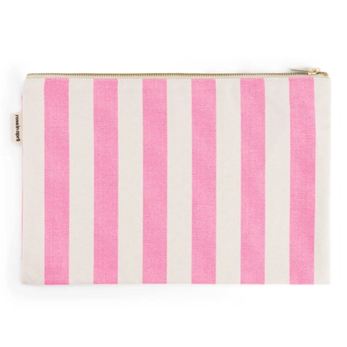 Lili Pouch / Stripes Ecru / Neon Pink