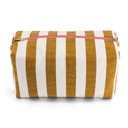 Toilet Bag Vic / Print Stripes/Caramel