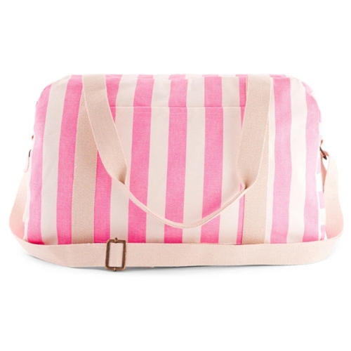 Maternity Bag / Stripes Ecru/Neon Pink