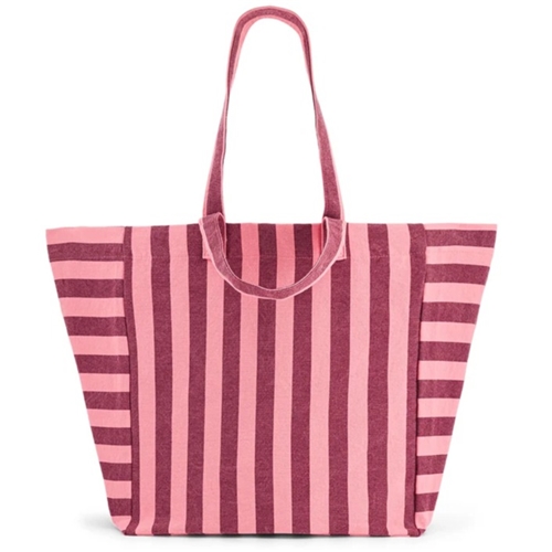 Elisa Cotton Bag / Stripes Burgundy / Flamingo