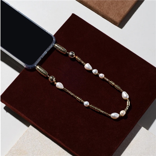 Banded Wristlet / Pearl/Gold