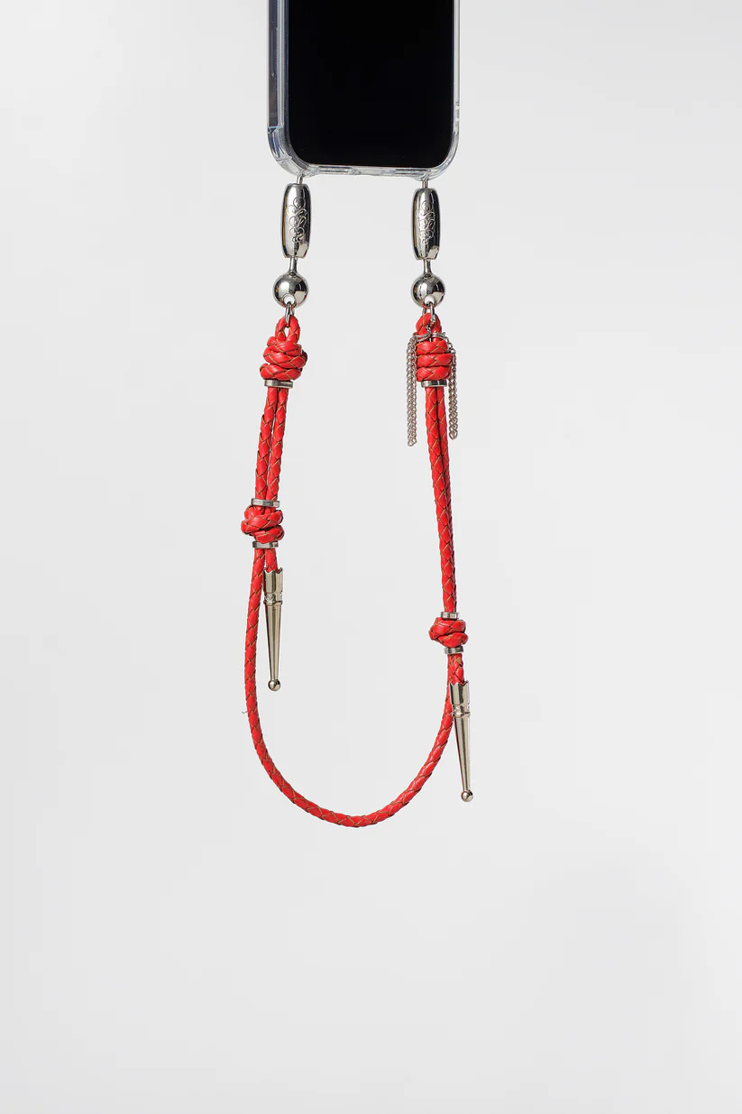 Leather Bolo Wristlet / Red
